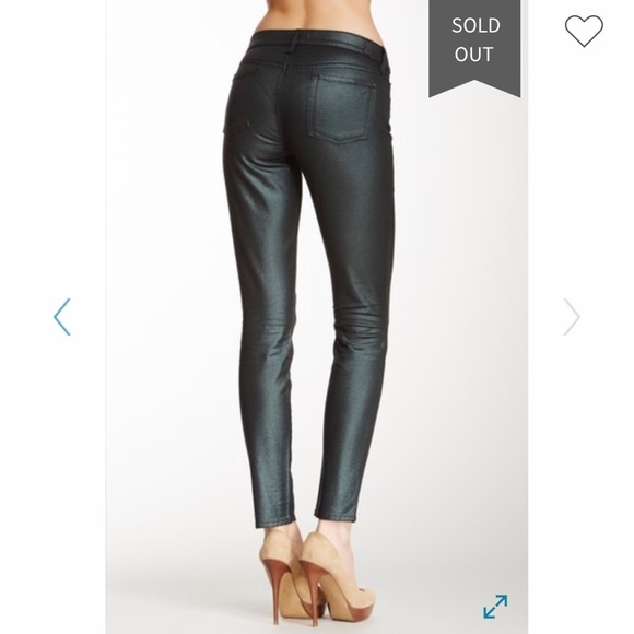 7FAM metallic skinny ankle crop jeans - Picture 2 of 3